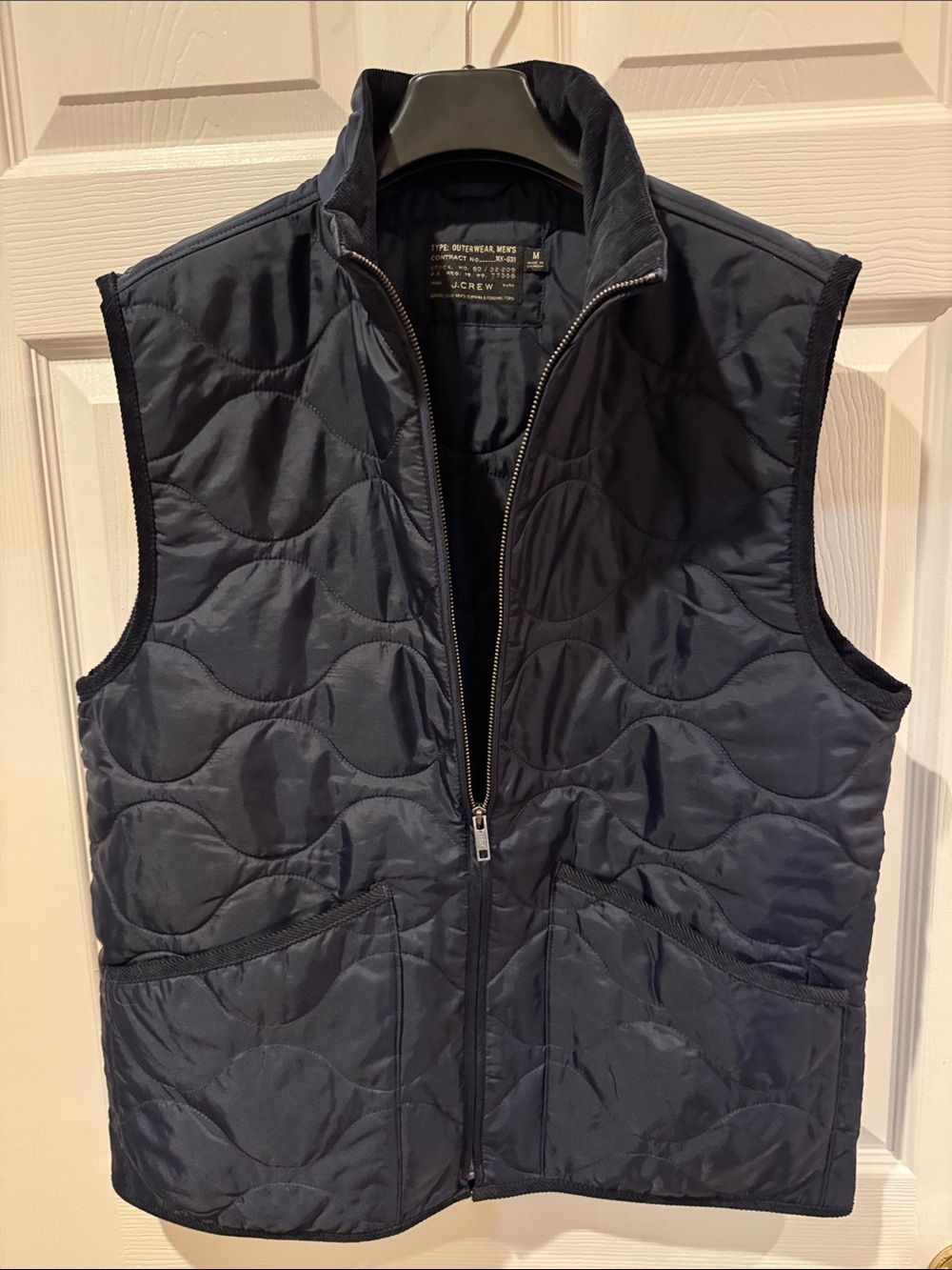 J. Crew Men's Quilted Navy Vest